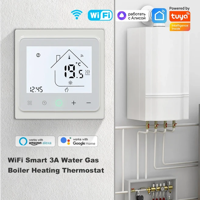 Tuya WiFi 스마트 온도 조절기 16A Alexa Google Home Yandex 용 전기/물 난방/가스 물 보일러 컨트롤러, 06 3A Water Gas Boiler