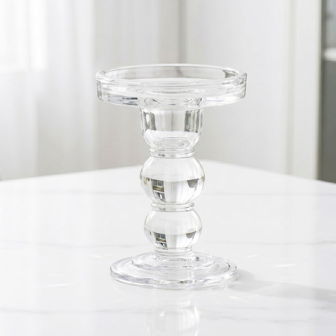 유리 향초 캔들 촛대 홀더 투명, 1개, 투명 L