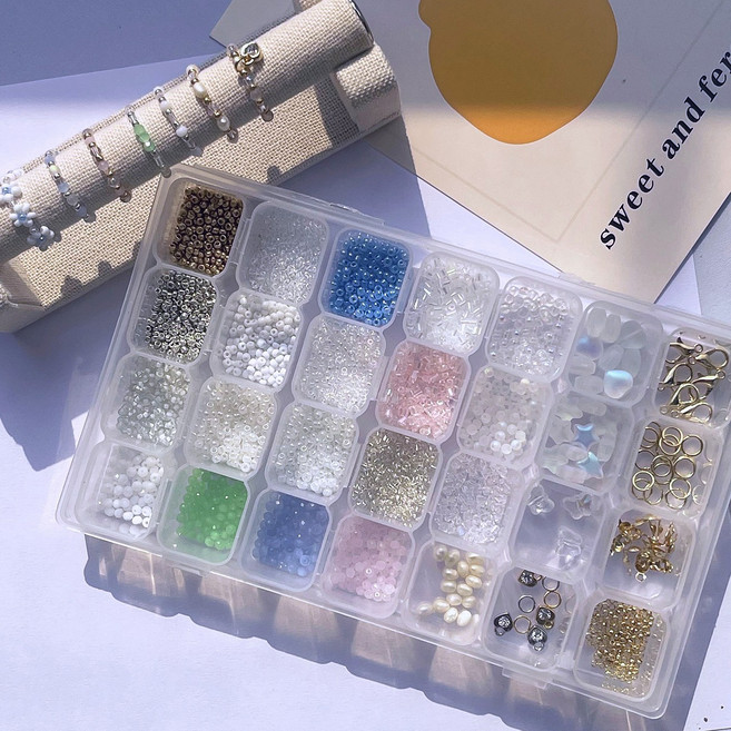 리니팜 올인원 프리미엄 비즈 공예 세트 키링 팔찌 만들기, 트로피컬 테마, 1세트