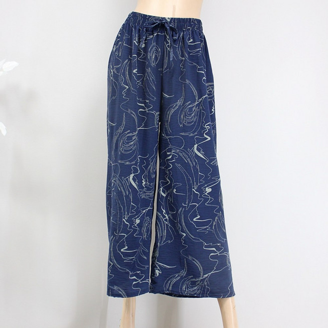 [서울양품점] 여성 드로잉 쿨 와이드팬츠 여름 롱바지