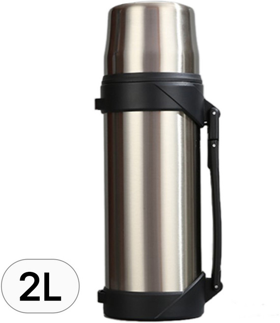 2L 보온 보냉병 스텐 뚜껑 컵 차 거름망 물병 2 리터 보틀 스탠 물통, R99842S(실버, 1개