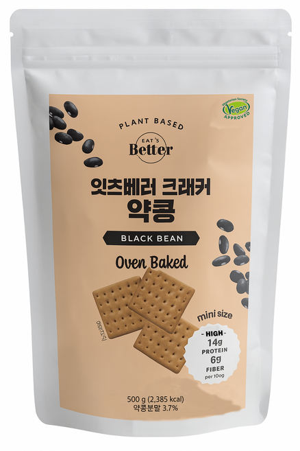 잇츠베러 크래커 mini 약콩 대용량 미니크래커 사무실 카페 유치원 간식, 500g, 1개