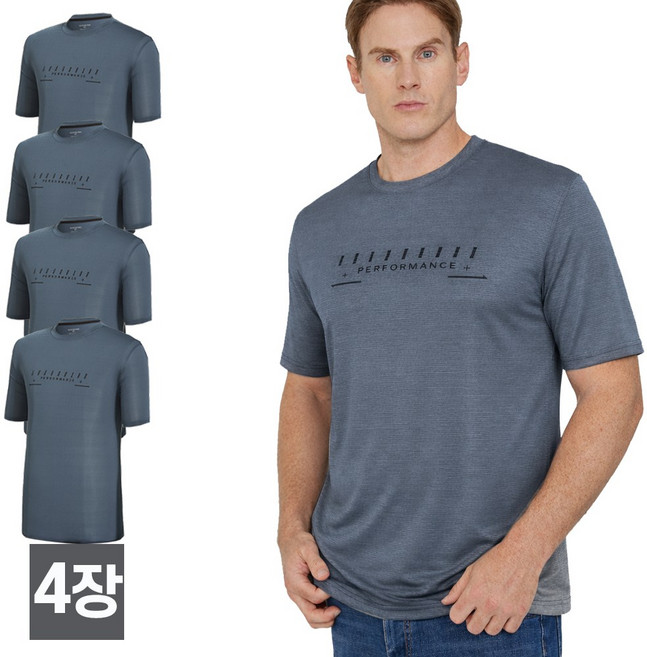 스타일필드 4세트 시원한 스트라이프 쿨링 냉감 기능성 스판 티셔츠 일상복 운동복 아웃도어 상의 JUA325