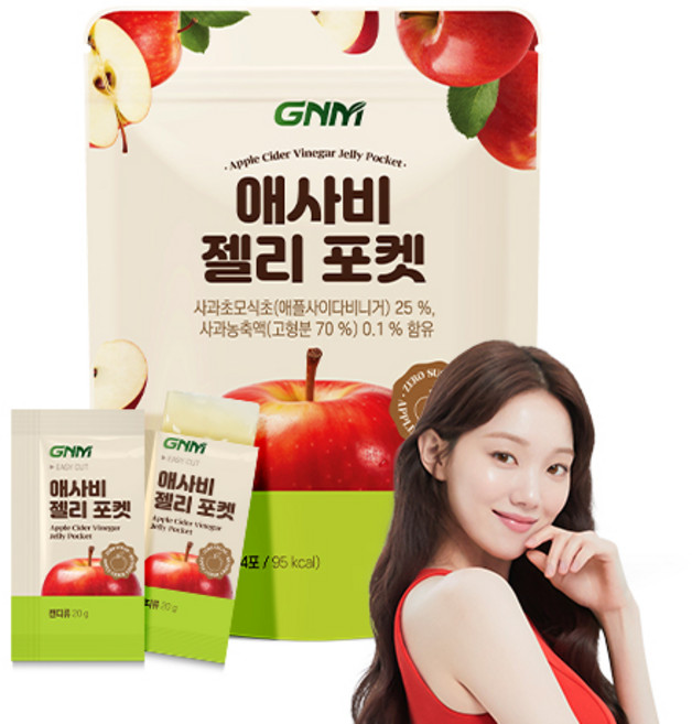 GNM 애사비 애플 사이다 비니거 젤리 포켓 14포, 1개, 280g