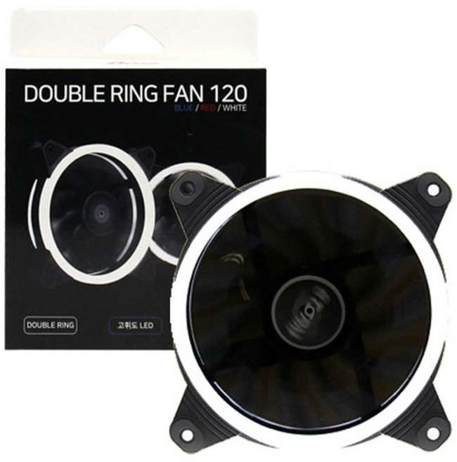 AONE 더블링팬 120 화이트 시스템쿨러 120mm 저소음 쿨링팬