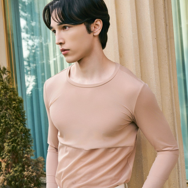 TECHSKIN 남성 하프메쉬 이너웨어 쿨티셔츠