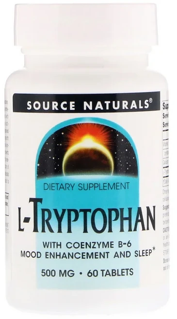 소스내츄럴스 L-트립토판 코엔자임 B-6 500mg 타블렛, 60정, 1개 - 쿠팡