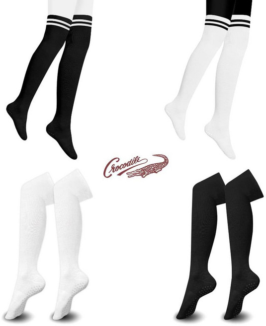 크로커다일 여성 골프 논슬립 오버니삭스 니삭스 무릎 양말 니하이 여자 삭스 화이트 블랙, 링글하이니삭스, 1개