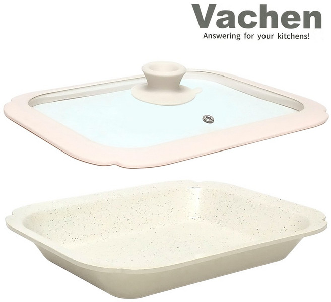 토탈하우스 바첸 쿠커블웨어 헤라 (베이지) + 직사각뚜껑 Vachen 인덕션 가스렌지 겸용 2707, 1개
