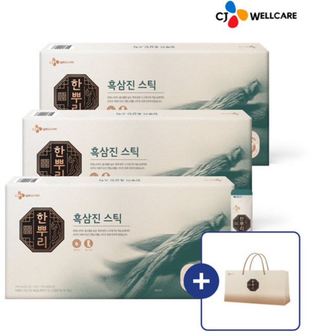 [CJ공식] 한뿌리 구증구포 흑삼진 스틱, 90개