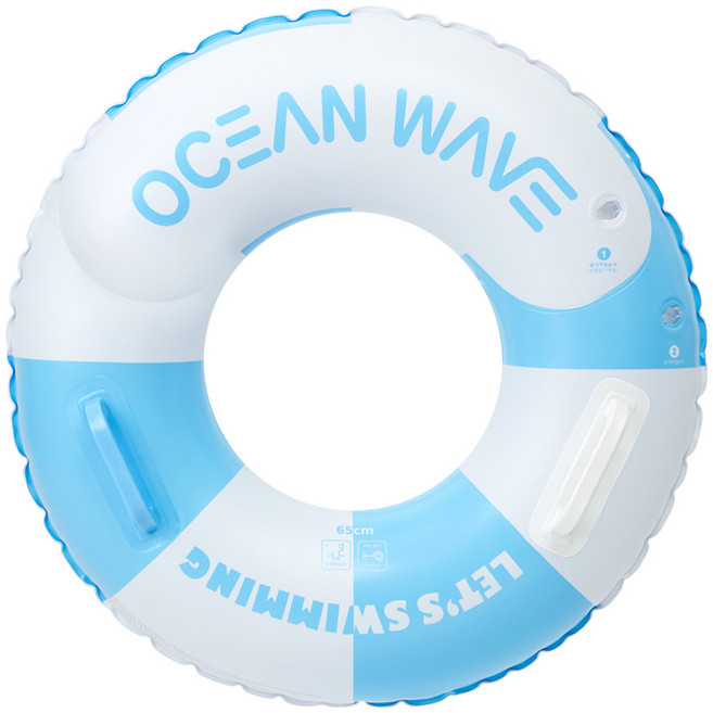 오션웨이브 물놀이 튜브 안전손잡이 아동 어린이 청소년 성인 소형 중형 대형 65cm 80cm 100cm 120cm 원형 튜브, 1개