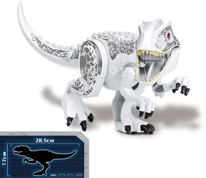 요고요 블록 대형 공룡 피규어 블럭, 1. 흰색 인도미누스 렉스, 1개