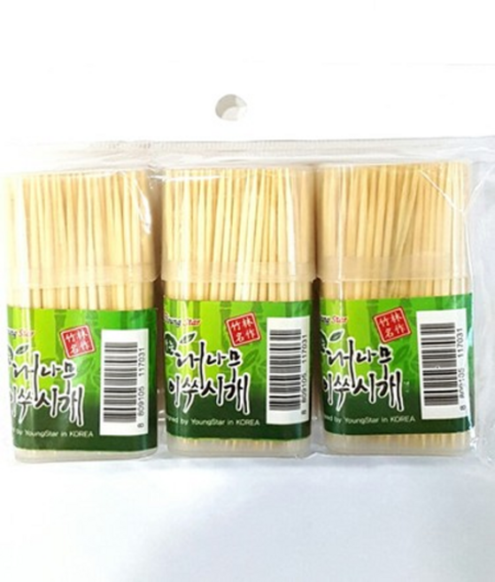 [D1-8809105117031] 영수 가는 대나무 이쑤시개 사각 3p 사각통요지, 1개