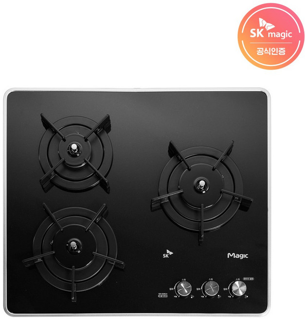 SK매직 빌트인 3구 가스레인지 과열방지, LPG, GRA-BA301D