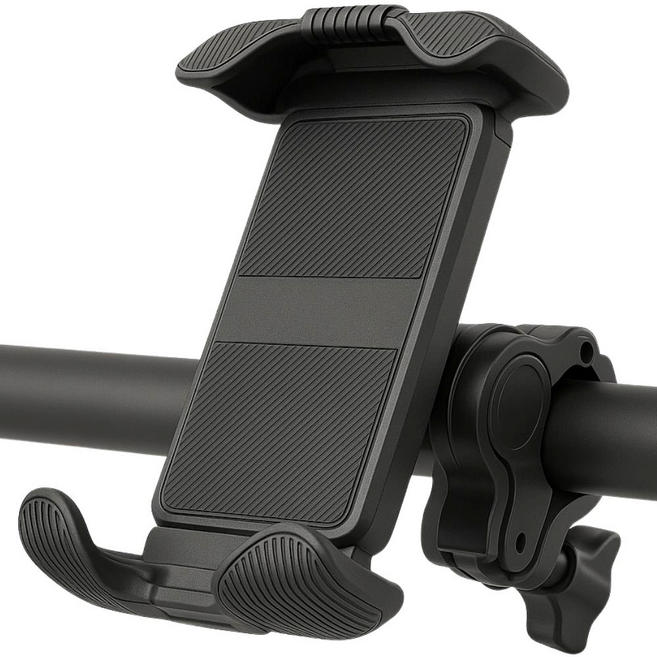 암나아 3중잠금 자전거 핸드폰 오토바이 퀵보드 휴대폰 거치대, 1개, 블랙