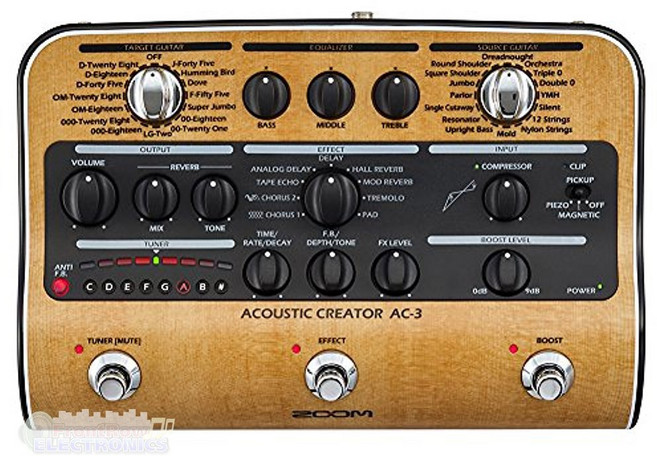 ZOOM 줌 어쿠스틱 기타용 프리앰프 AC-3, 1개