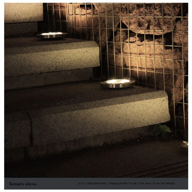 不銹鋼光控太陽能LED燈 庭院燈戶外燈 花園草皮燈 氣氛燈 加厚燈罩, 暖光, 暖光