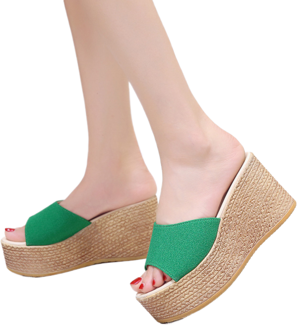 여성용 키높이 슬리퍼 통굽 슬리퍼 샌들 키높이9cm Women's Sandals