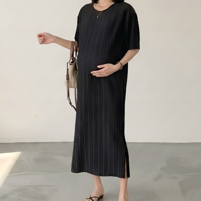 수엠W 가을 임산부 하객룩 원피스 C02 골지주름원피스