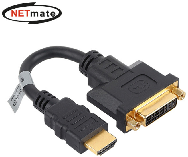 강원전자 넷메이트 NMG004 DVI / HDMI 케이블 젠더 0.15m, 1개