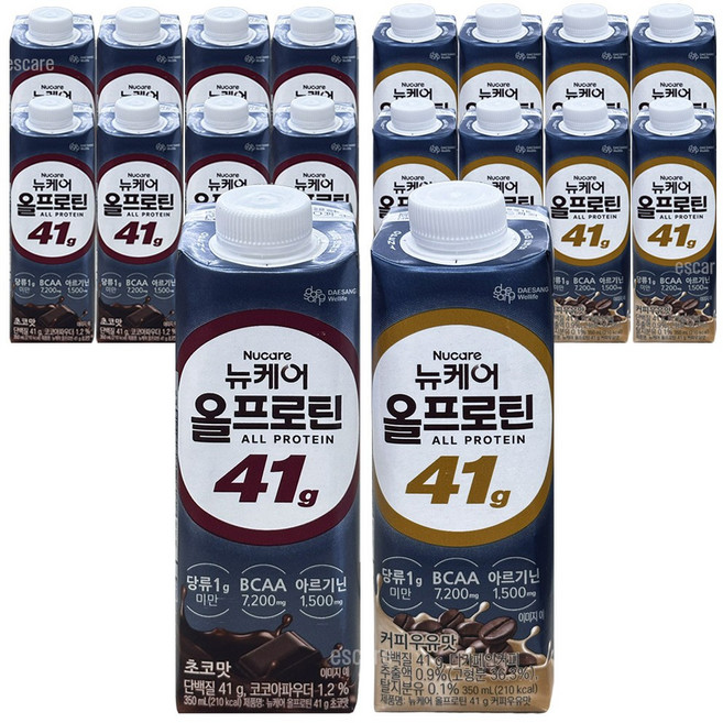 뉴케어 올프로틴 (초코맛+커피우유맛) 고단백 건강음료, 18개, 350ml