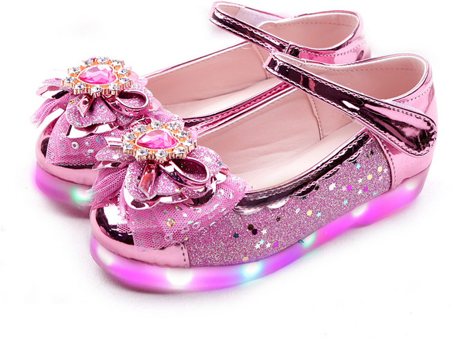 풋풋 샤베트 하트 LED 구두 라이팅구두 발광구두 여아구두 봄구두 신학기구두 공주구두