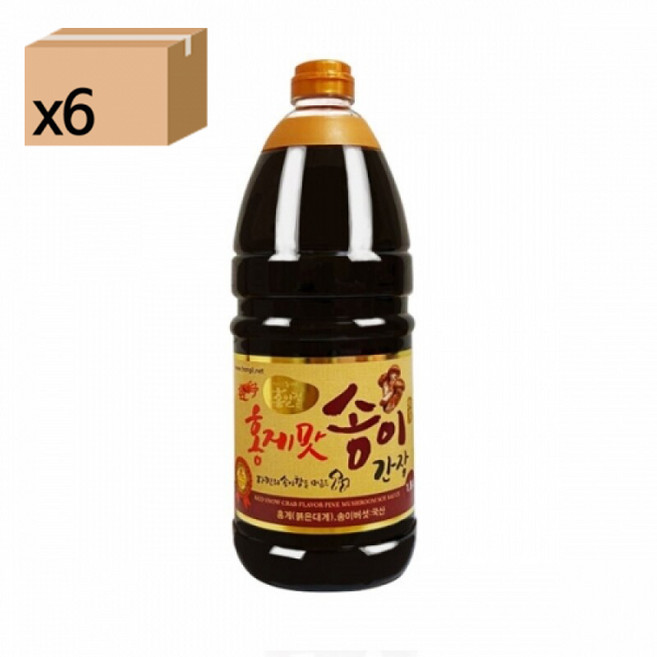 홍일식품 홍게맛 송이 간장 1.8L 1박스 [6개] (무MSG 무색소 무화학조미료), 6개