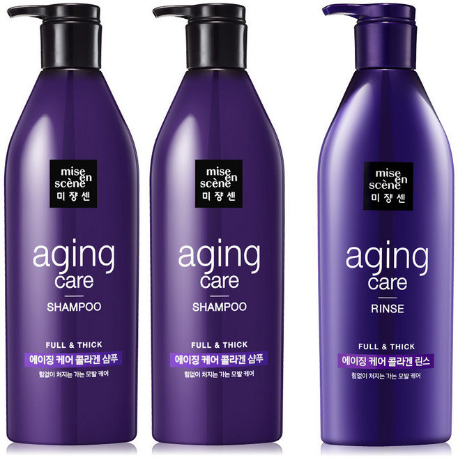미쟝센 에이징 케어 샴푸 680ml x 2p + 에이징 케어 린스 680ml, 1세트