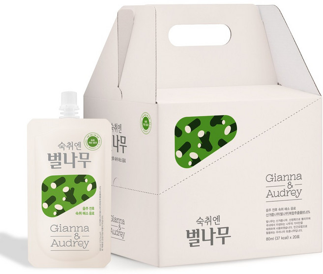 지아나앤오드리 숙취해소 음료 벌나무즙 숙취엔벌나무, 80ml, 20개