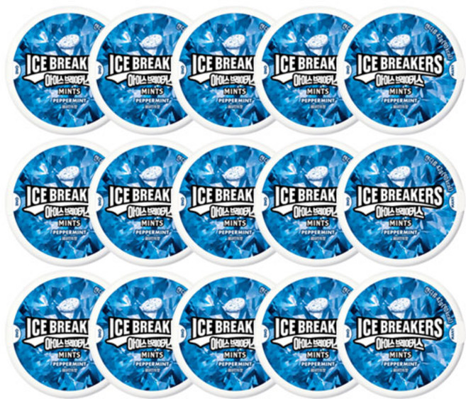 롯데제과 아이스브레이커스 무설탕 사탕 캔디 / 딸기 포도 수박 체리 페퍼민트 베리, 15개, 42g