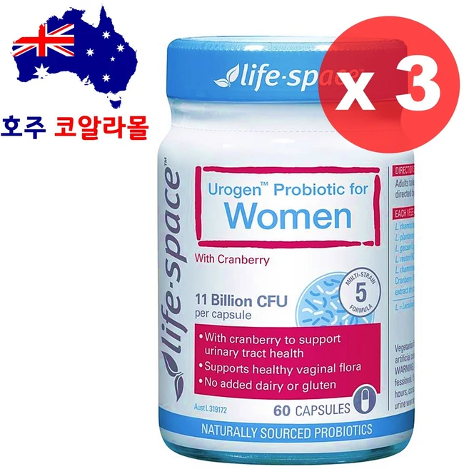 Life Space Urogen Probiotic For Women 60 Capsules 3병특가, 60정, 3개 - 쿠팡