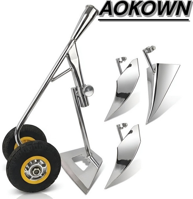 1/1+1[튼튼하고 내구성 MAX!]이중바퀴 농용 3in1 제초 경운기 삼각쟁기 이중바퀴고랑파기 수동쟁기, 1개