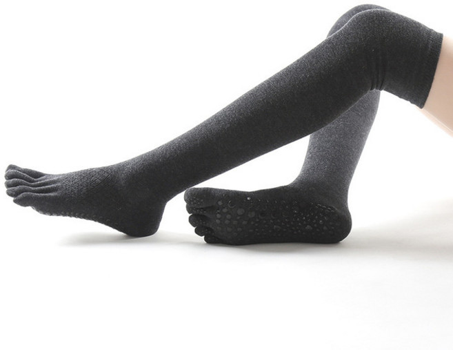 겨울 가을 여성 전업 세미 통 미들 미끄럼방지 실리콘 무릎넘어 필라테스 5 폭로함 무좀발가락양말