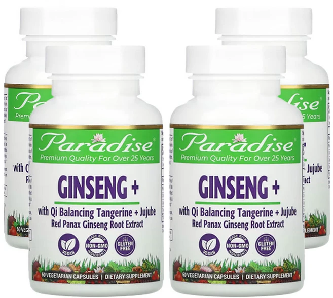 파라다이스허브 인삼+ 베지 캡슐 60정, 4팩 - 쿠팡