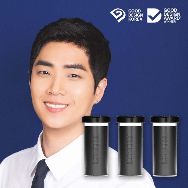 비기너스럭 똑똑흑채 볼륨커버톡톡 리필 위캔두잇 조상현, 검정(다크브라운), 3개