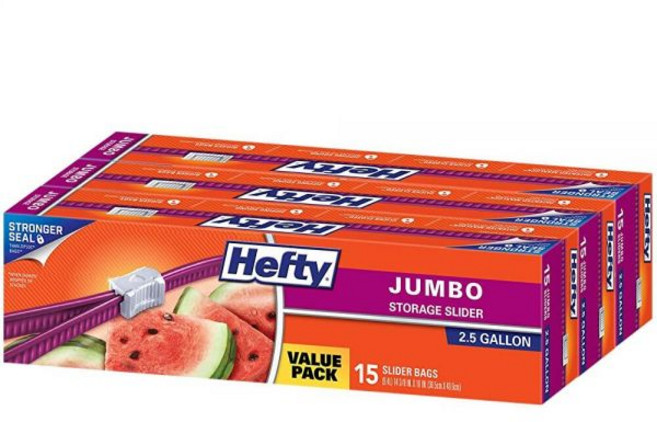 Hefty 슬라이더 점보 보관 백 15개입 3팩
