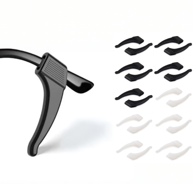 로멀리 실리콘 안경다리 귀받침, 20개, 블랙+화이트