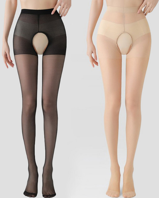 [1+1총2개] Y존 오픈 크로치 밑트임 스타킹 2컬러 7008