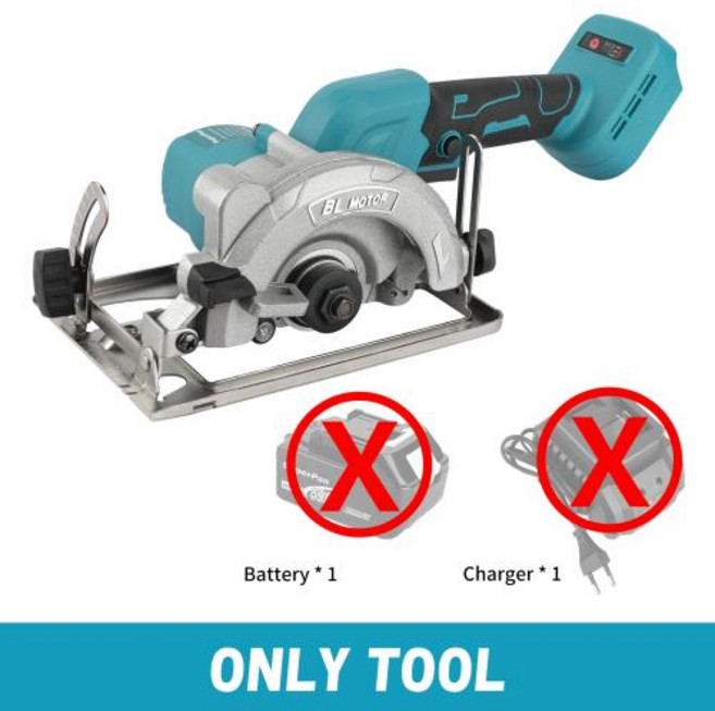 원형톱 목공 전기 1200W 무브러시 원형 톱 무선 고출력 전동 공구 마키타 호환 18V 배터리 핀용, 1)bare machine