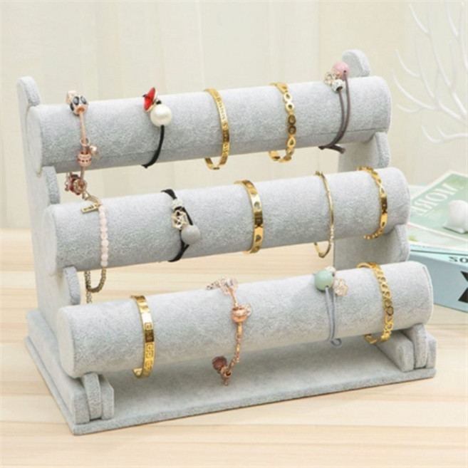 위니 시계 팔찌진열대매장용 3단 벨벳팔찌거치대 쥬얼리디스플레이 팔찌걸이진열대 쥬얼리진열대