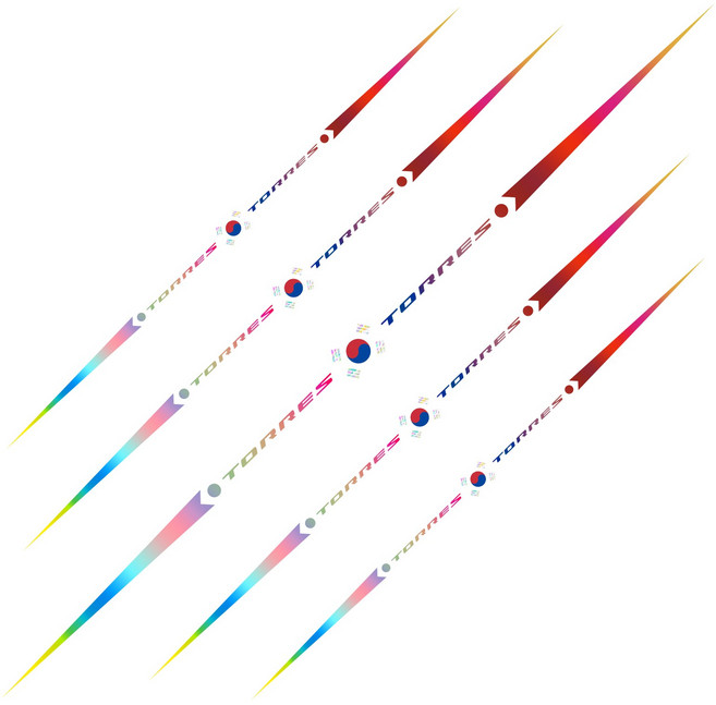 Ryusei 차량 스티커 쌍용 로고 호환 홀로그램 야광 꾸미기 태극기 라인 데칼 스티커 토레스 렉스턴 코란도 호환 R226-S, 2개, Torres-홀로그램