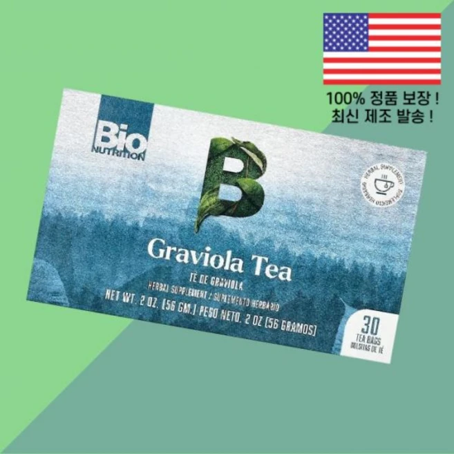 바이오 뉴트리션 그라비올라 차 카페인 프리 티백 30개 2온스 56g Bio Nutrition - 쿠팡
