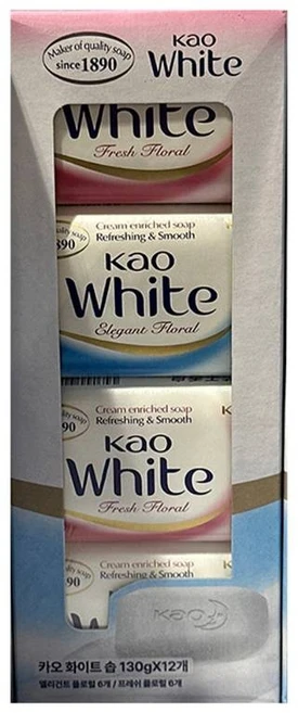 카오화이트비누 코스트코 식물성비누, 130g, 12개입, 12개 - 쿠팡