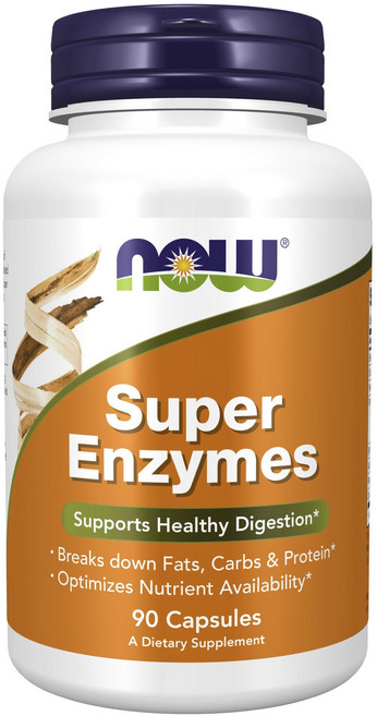 NOW Foods Super酵素補充膠囊, 1個, 90錠