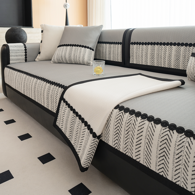 FEIFAN 고급진 라이오셀 흡습 미끄럼방지 여름 쇼파패드 4인용