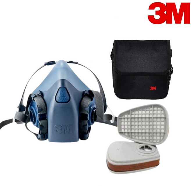 3M방진마스크 방독마스크 방독면 방독 방진필터 세트 6200+6001K+5N11+501 방독정화통 카트리지 N95 필터 리테이너 산업용마스크 작업용마스크, 1세트, 혼합