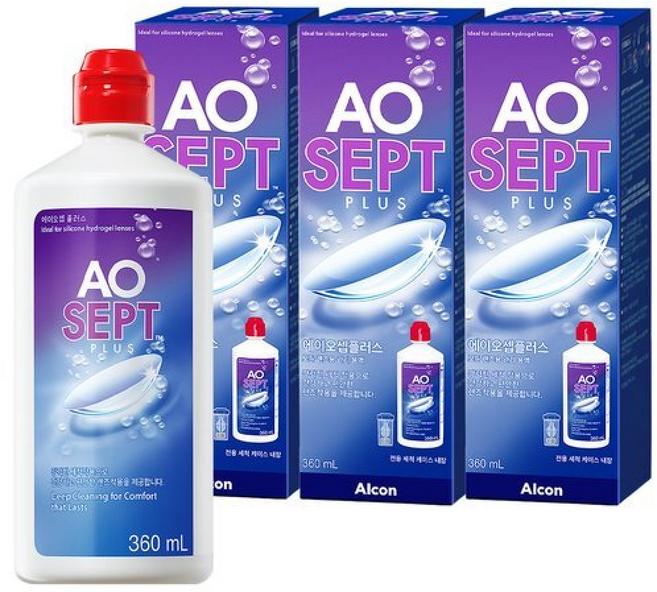 옵티프리 렌즈세척액 에이오셉 플러스, 3개, 360ml