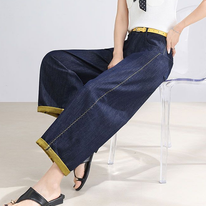 라이셀 텐셀 기능성 쿨원단 스판 세미 와이드 여름 청바지