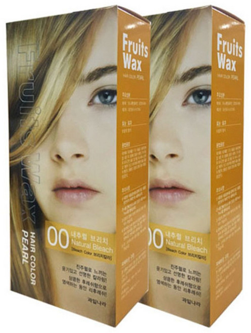 과일나라 후르츠왁스 헤어칼라 멋내기 염색약, 00호 내추럴브리치, 2개