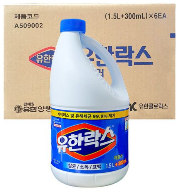 유한락스 레귤러 1.5L x 6개 주방 청소 세제 세정제